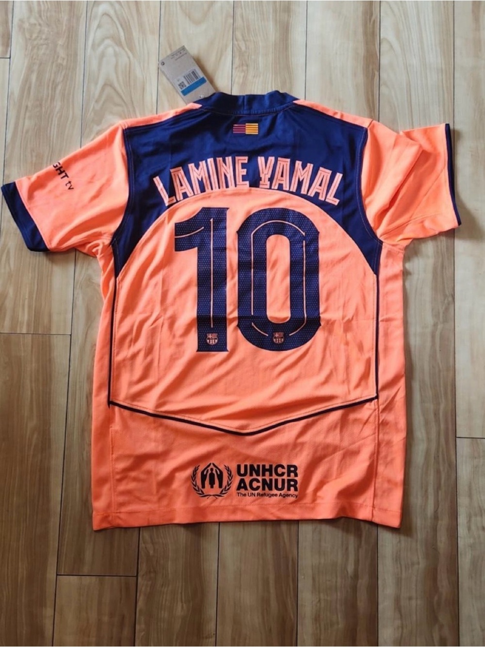 Lamine Yamal #10 Men’s Orange and Navy Jersey